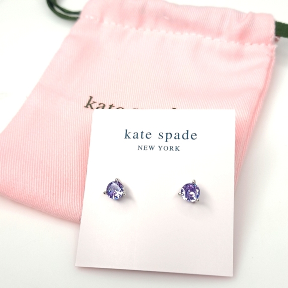 kate spade Jewelry - Kate Spade Brilliant Statements Purple Stud Earrings Light Amethyst NWT NEW